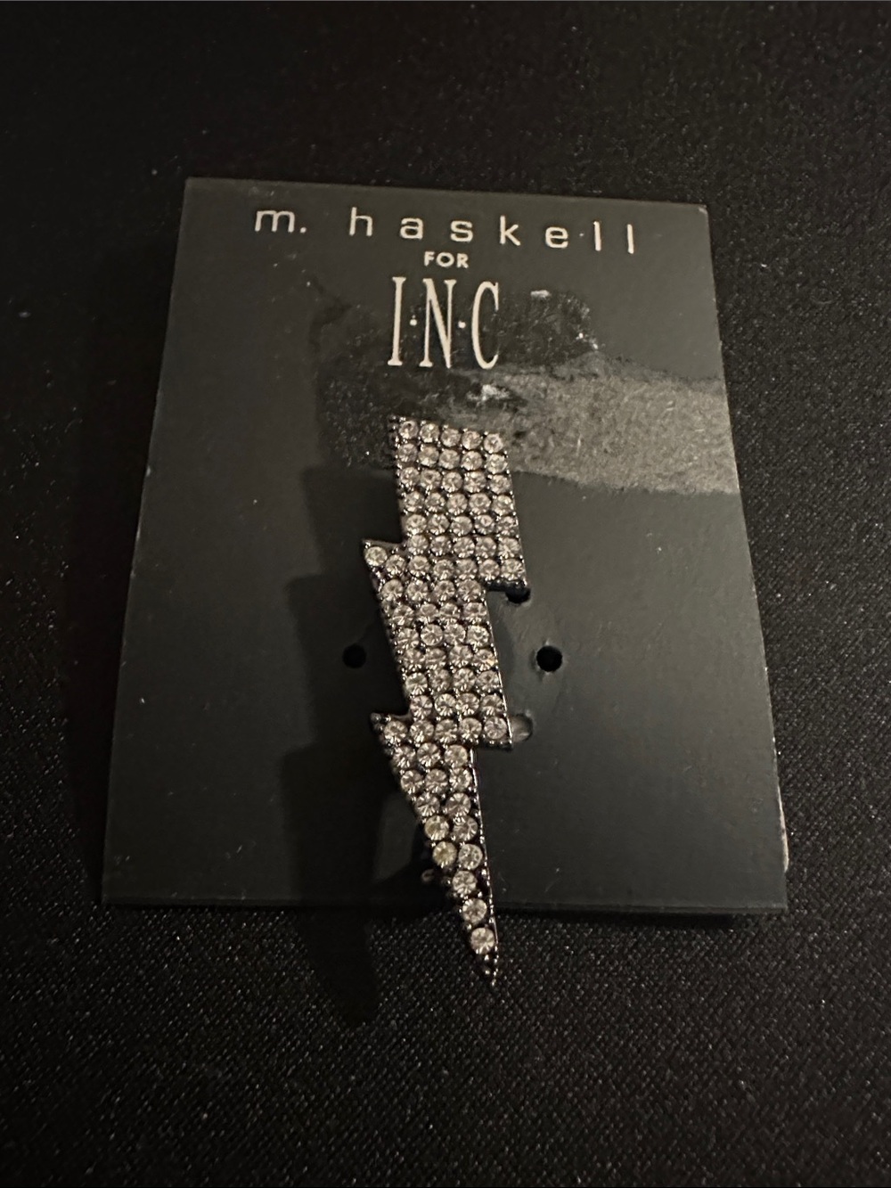 Silver Crystal Lightning Bolt Pin
#113